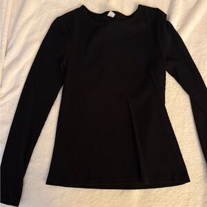 Old Navy Black Ribbed Long Sleeve Top